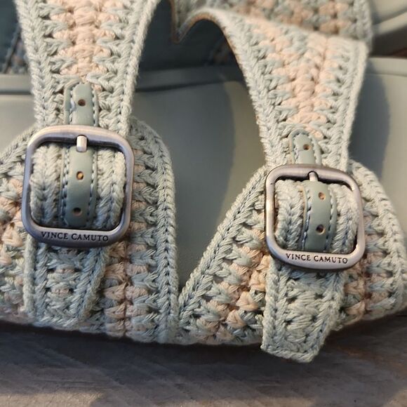 VINCE CAMUTO Kellinar Crochet Buckle  Slides - Picture 5 of 9